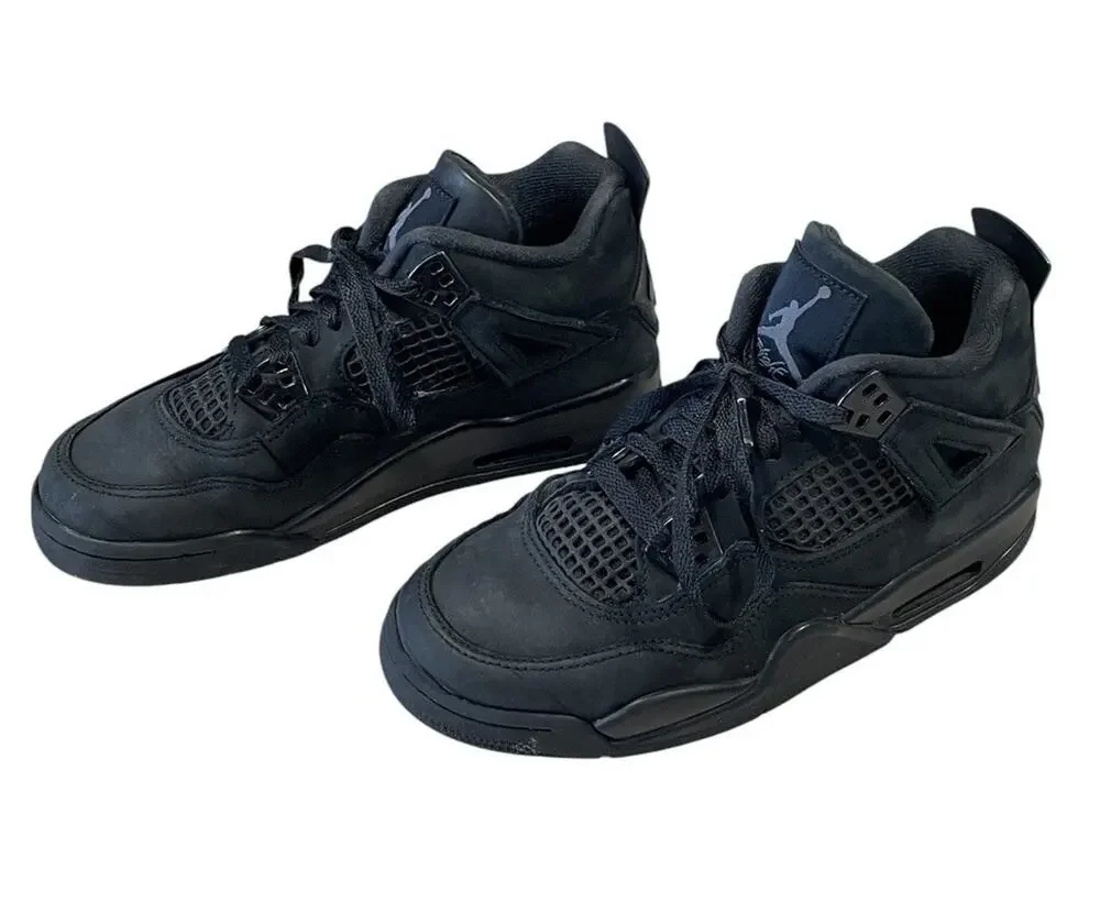 Air Jordan 4 Sneakers Retro 2025 Low Black Cat Youth Kids Size 5Y IB4171-010